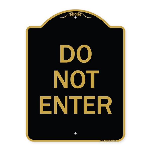 Signmission Designer Series Parking Lot Do Not Enter, Black & Gold Aluminum Sign, 18" x 24", BG-1824-23429 A-DES-BG-1824-23429 - main